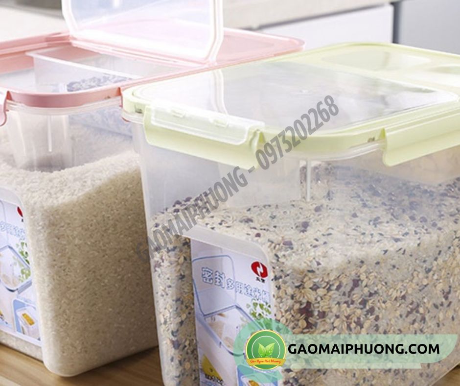 bảo quản gạo bằng thùng kín